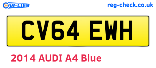CV64EWH are the vehicle registration plates.