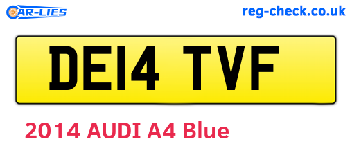DE14TVF are the vehicle registration plates.