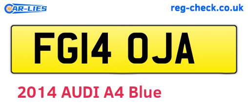 FG14OJA are the vehicle registration plates.