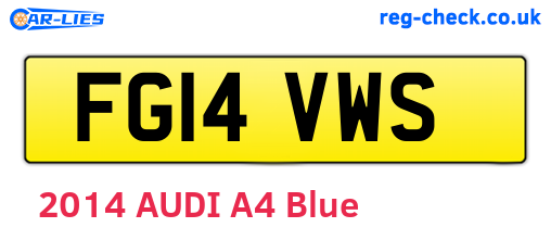 FG14VWS are the vehicle registration plates.