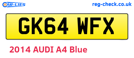 GK64WFX are the vehicle registration plates.