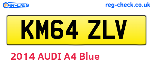 KM64ZLV are the vehicle registration plates.