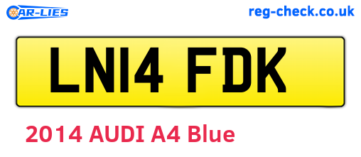 LN14FDK are the vehicle registration plates.