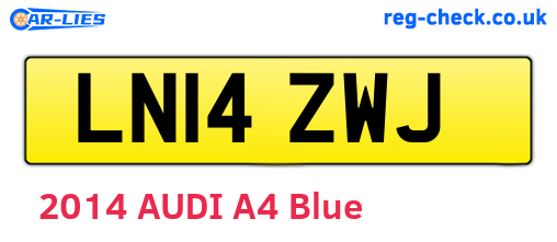 LN14ZWJ are the vehicle registration plates.