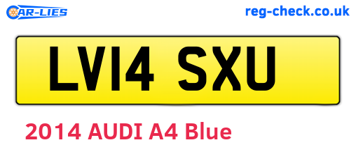 LV14SXU are the vehicle registration plates.