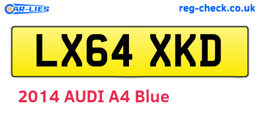 LX64XKD are the vehicle registration plates.