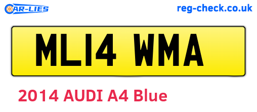 ML14WMA are the vehicle registration plates.