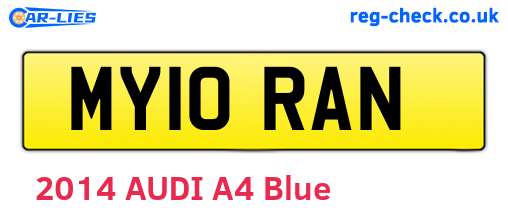 MY10RAN are the vehicle registration plates.