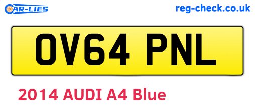 OV64PNL are the vehicle registration plates.