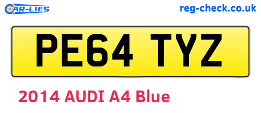 PE64TYZ are the vehicle registration plates.