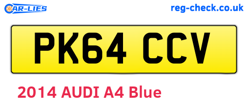 PK64CCV are the vehicle registration plates.