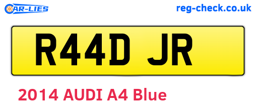 R44DJR are the vehicle registration plates.