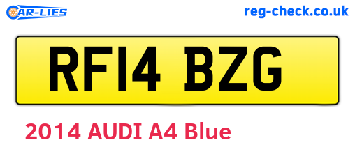 RF14BZG are the vehicle registration plates.