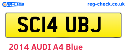 SC14UBJ are the vehicle registration plates.