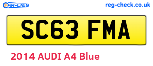 SC63FMA are the vehicle registration plates.