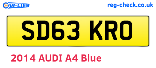SD63KRO are the vehicle registration plates.