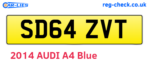 SD64ZVT are the vehicle registration plates.