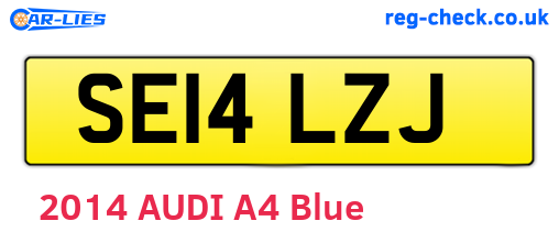 SE14LZJ are the vehicle registration plates.