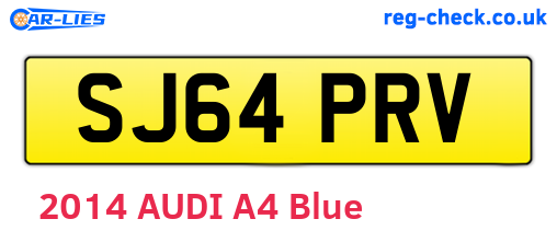 SJ64PRV are the vehicle registration plates.
