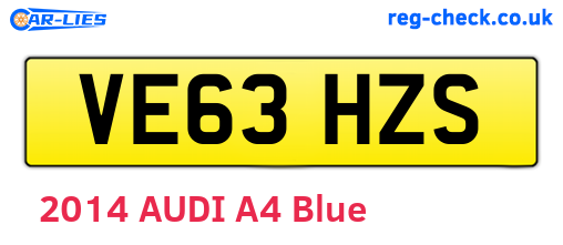 VE63HZS are the vehicle registration plates.