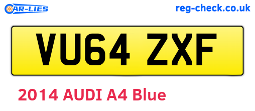 VU64ZXF are the vehicle registration plates.