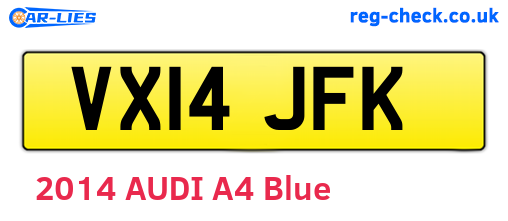 VX14JFK are the vehicle registration plates.
