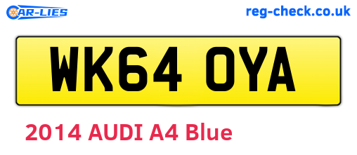 WK64OYA are the vehicle registration plates.