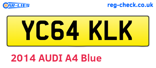YC64KLK are the vehicle registration plates.