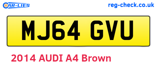 MJ64GVU are the vehicle registration plates.