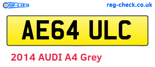 AE64ULC are the vehicle registration plates.
