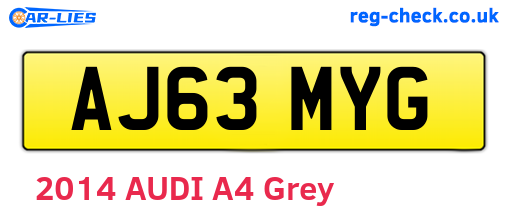 AJ63MYG are the vehicle registration plates.