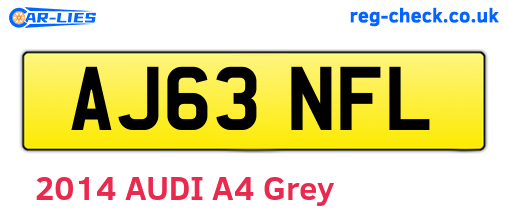 AJ63NFL are the vehicle registration plates.