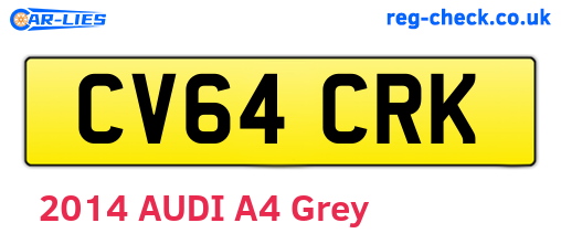 CV64CRK are the vehicle registration plates.