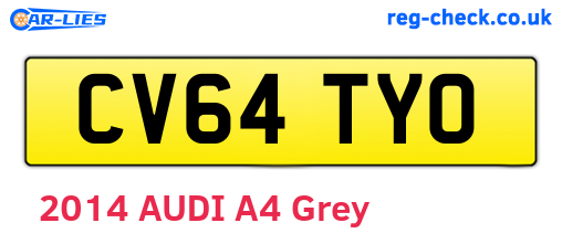 CV64TYO are the vehicle registration plates.