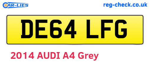 DE64LFG are the vehicle registration plates.