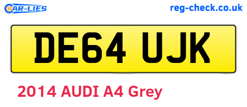 DE64UJK are the vehicle registration plates.