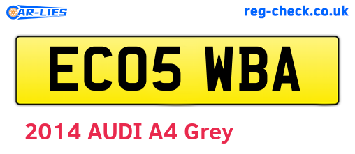 EC05WBA are the vehicle registration plates.