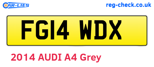 FG14WDX are the vehicle registration plates.