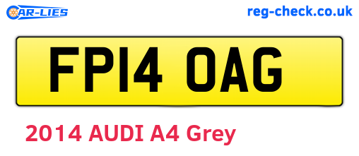 FP14OAG are the vehicle registration plates.