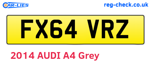 FX64VRZ are the vehicle registration plates.