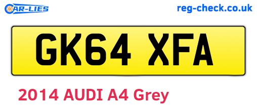 GK64XFA are the vehicle registration plates.
