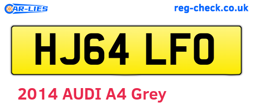 HJ64LFO are the vehicle registration plates.
