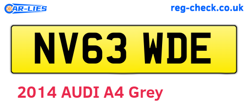 NV63WDE are the vehicle registration plates.