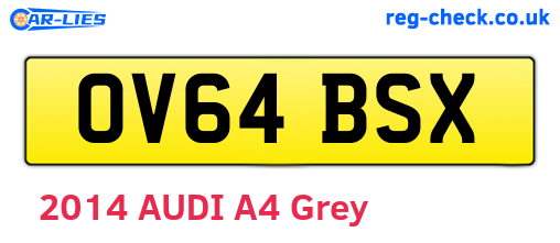 OV64BSX are the vehicle registration plates.