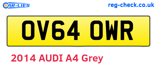 OV64OWR are the vehicle registration plates.