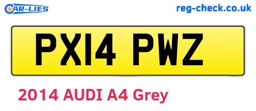 PX14PWZ are the vehicle registration plates.