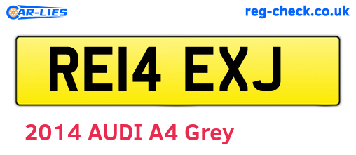 RE14EXJ are the vehicle registration plates.