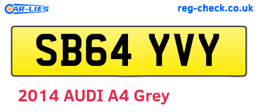 SB64YVY are the vehicle registration plates.
