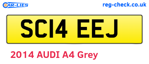 SC14EEJ are the vehicle registration plates.