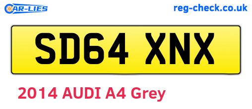 SD64XNX are the vehicle registration plates.